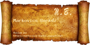 Markovics Benkő névjegykártya
